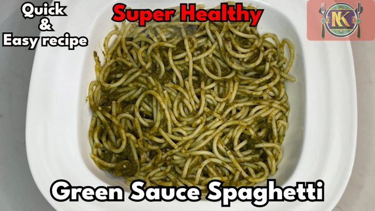 Quick and easy Spaghetti recipe – Green Sauce Spaghetti pasta