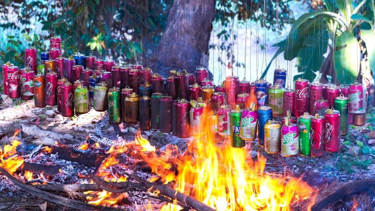 Easy Ways to Roasted Beef in 100 Cans Recipe in Village | Hang The Cans Beef Above Smoke Fire