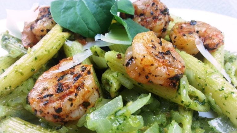Cajun Shrimp and Arugula Pesto with Penne Recipe | August Cooking | Pasta Recipe | How to Cook