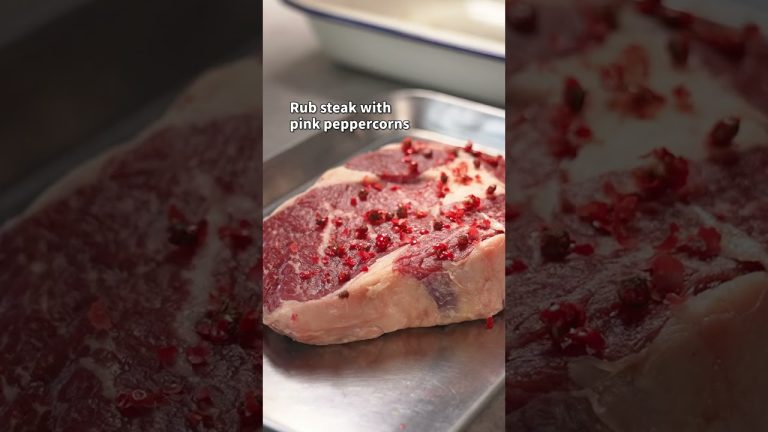 Pink Peppercorn Crusted Steak with Zucchini Puree #shorts