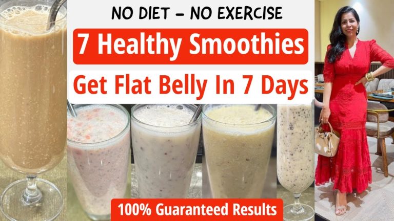 Get Flat Belly/Stomach Without Exercise – 7 Smoothie Recipes | Lose Weight Fast In Hindi |Fat to Fab