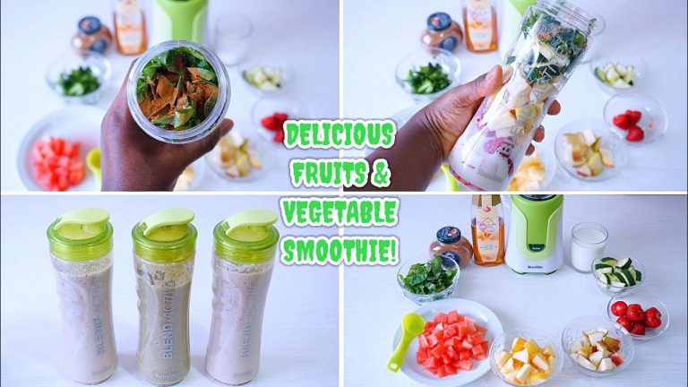Fruits and Vegetable smoothie recipe | Detox smoothie #brevilleblender #smoothierecipes #breville