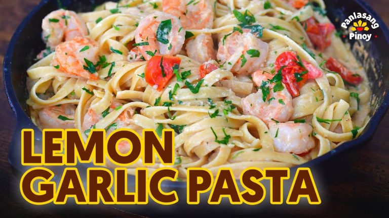 THIS LEMON GARLIC SHRIMP PASTA WITH CREAMY SAUCE IS SO DELICIOUS!