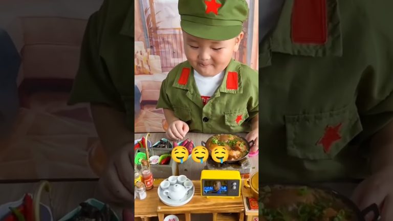 How Cute Little Chef Cooks Pork Belly and Steams Eggplant and Sweet Potatoes|Chinese Food Recipe