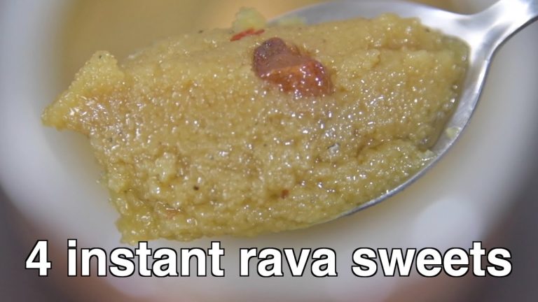 4 instant rava sweets !! suji sweets recipes