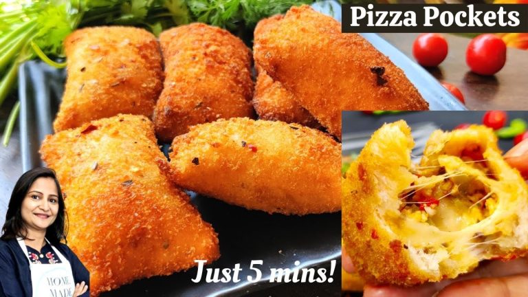 Pizza Pockets | Appetizers | Veg Starters | Bread Recipes | Quick & Easy Snacks | Party Starters Veg