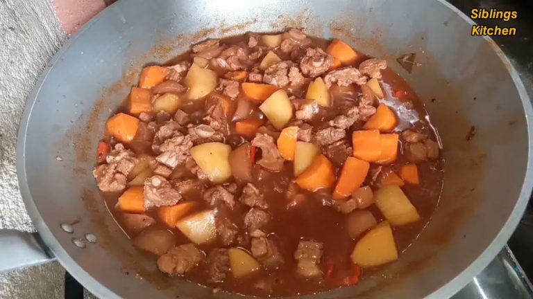 How to cook Pork Caldereta Recipe | Siblings Kitchen