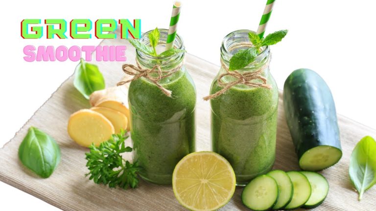 Healthy Green Smoothie II Green juice recipes with ginger II Green smoothie recipe ginger