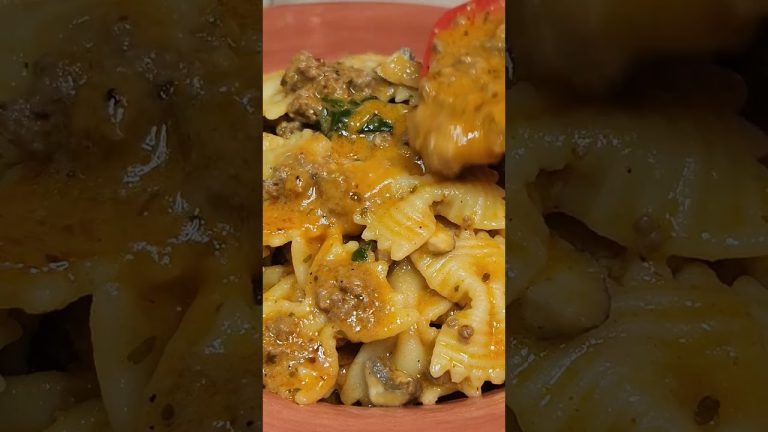 Beef & Bow Ties | Full Recipe at the description box #pasta #instagood #instafood