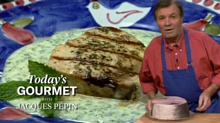 Jacques Pépin's Healthy Swordfish Steak with Spicy Yogurt Sauce Recipe | KQED