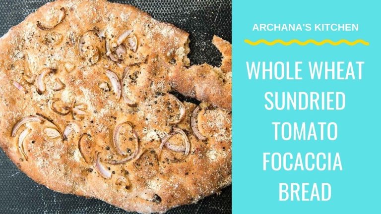 Whole Wheat Sun Dried Tomato Focaccia Bread – Homemade Bread Recipes By Archana's Kitchen