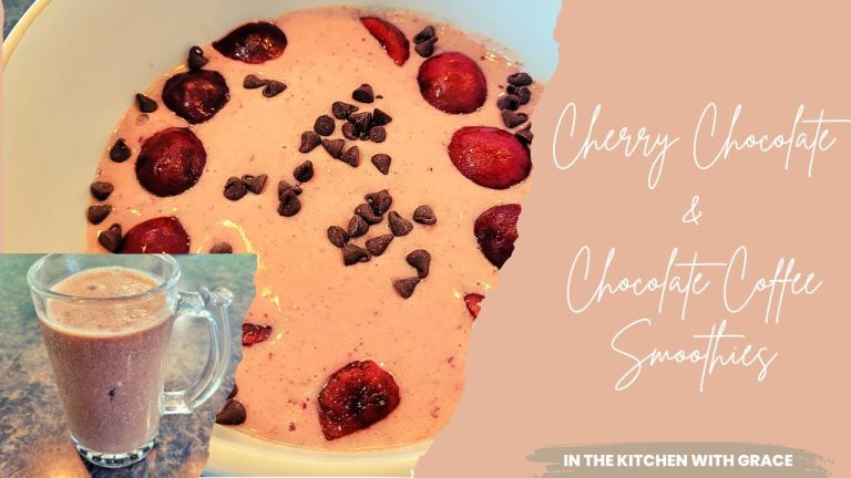 Yummy Cherry Chocolate Smoothie Bowl and Chocolate Coffee Smoothie Recipes!