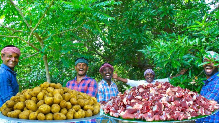 MUTTON PULAO | Delicious Mutton Pulao Recipe Cooking in Village | Mutton Recipes | Lamb Meat Cooking
