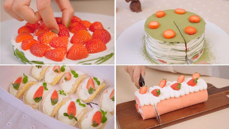 Strawberry Dessert Recipes 🍧 [Engsub] Easy Cooking Recipes Of Some Easy-To-Make Cakes