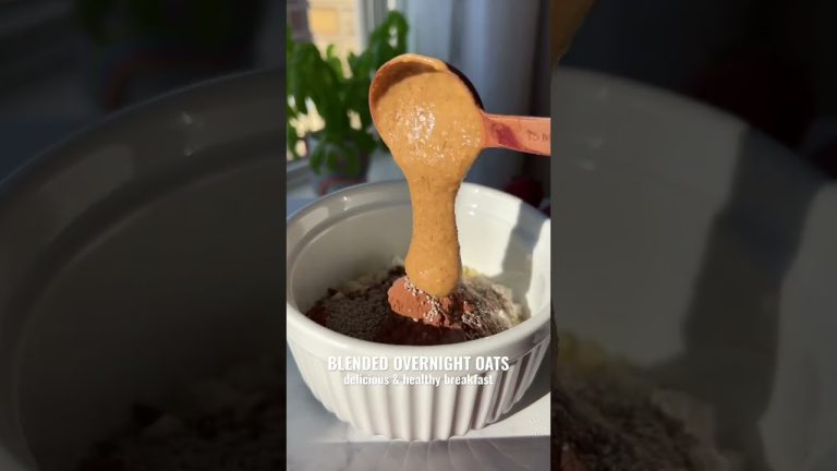 Chocolate Blended Overnight Oats #food #recipe #vegan #dessert #breakfast #baking #glutenfree #snack