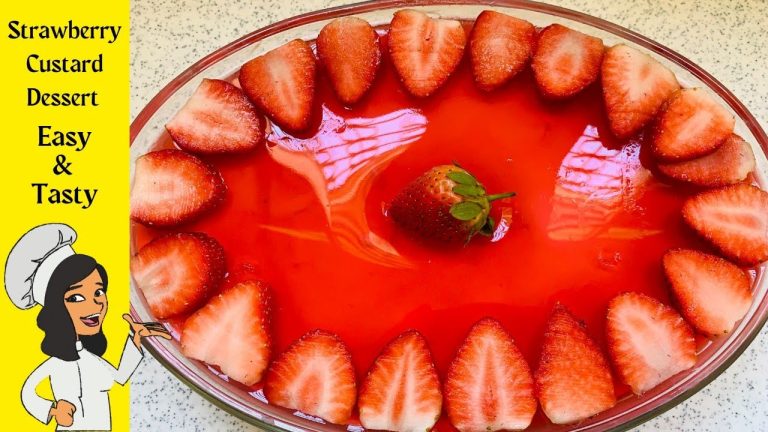 How to make easy Strawberry Custard Dessert Recipes | How to make Strawberry Delight | Dessert idea
