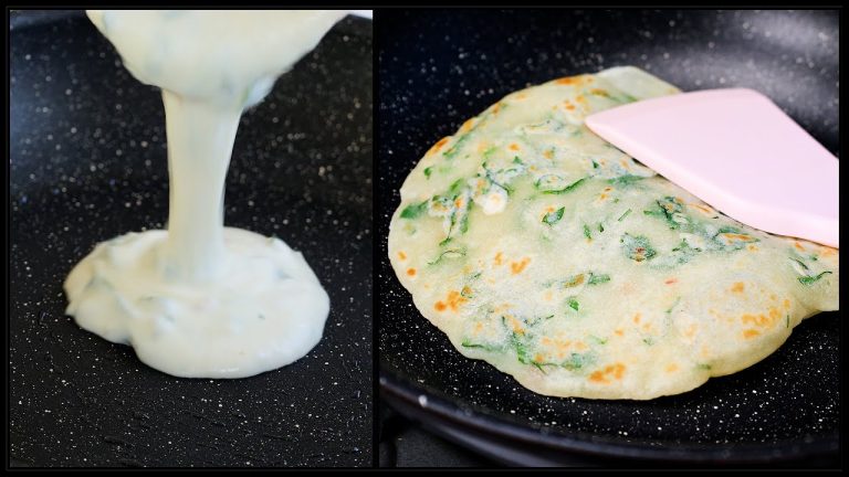 Ready In 5 Minutes! No Yeast No Rolling. Garlic Flatbread Make With Liquid Dough
