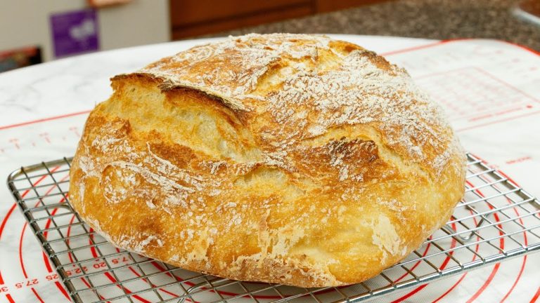 Crusty Homemade Artisan Bread | No Knead Bread Recipe