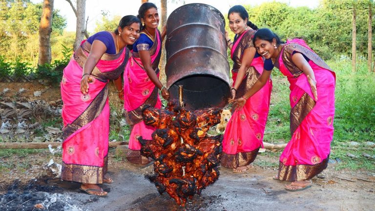 20 WHOLE CHICKEN BARREL TANDOORI |50Kg Full Chicken Roast | Traditional Technolgy cooking in Village