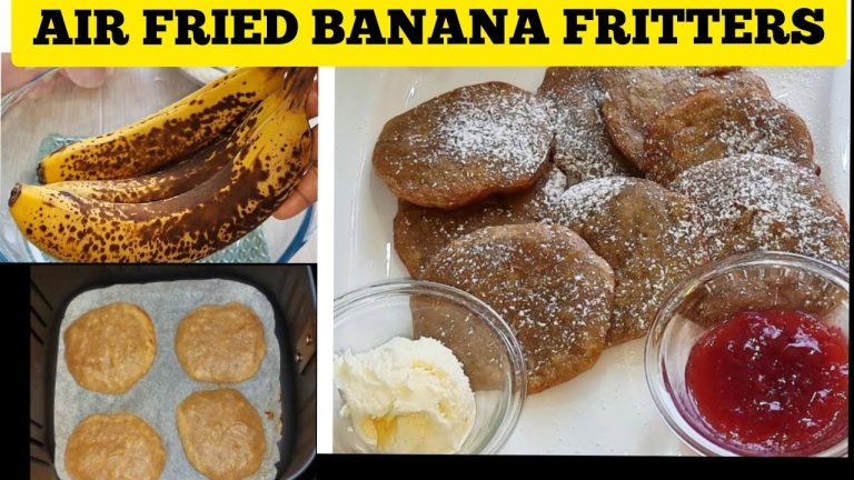 EASY BANANA FRITTERS DESSERT RECIPES IN THE AIR FRYER //  HOW TO MAKE REAL FRIED BANANA FRITTERS