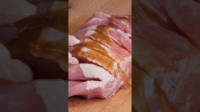 Fill the pork meat and bake it in a bag, with cabbage. Champions’ dinner!