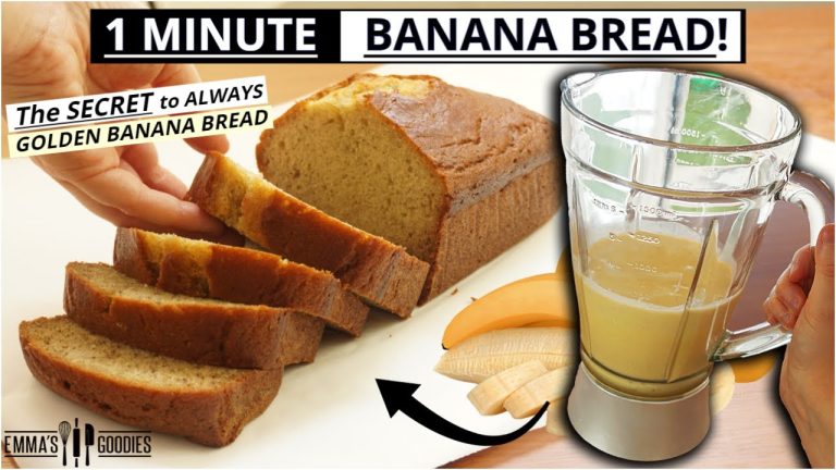 1 Minute Blender BANANA BREAD RECIPE ! The EASIEST Banana Bread Recipe 🍌