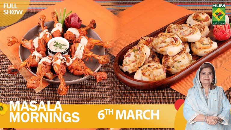 Masala Mornings – 06 March 2023 – Recipes: Cheesy Chicken Tangdi & Pinwheel Pizza – Shireen Anwar