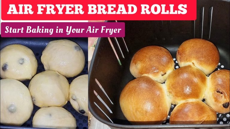 EASY RAISINS BREAD ROLLS RECIPE IN THE AIR FRYER . AIR FRYING SOFT BREAD BUNS AT HOME