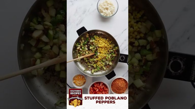 Stuffed Poblano Peppers with Southern Recipe Pork Rinds! #shorts