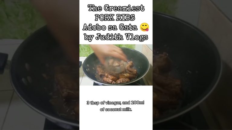 The Creamiest PORK RIBS Adobo sa Gata 😋 #porkribsrecipe #adobosagata #foodshorts
