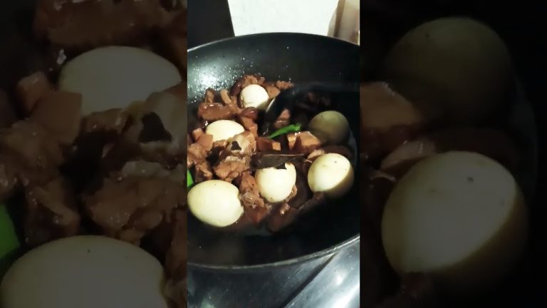 Pork adobo with egg and mushroom #shorts #shortsvideo #shortvideo
