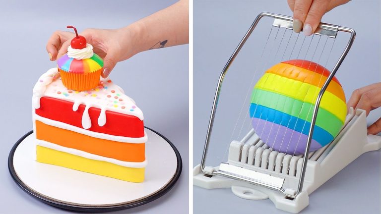 Satisfying Rainbow Cake Decorating Recipe | Amazing Cake and Dessert Compilation