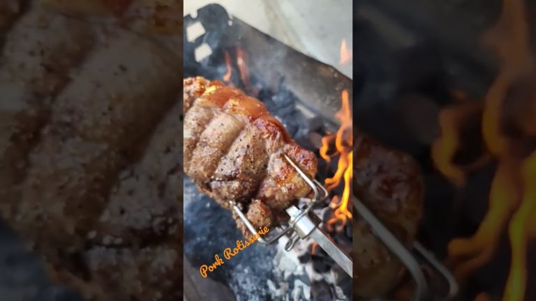 Getting Crackling on rotisserie #bbqlovers #bbqing #charcoal #bbqgrill #porkbbq #rotisserie #bbqpork