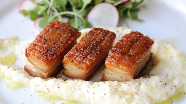 Pork Belly with Celery Root Puree – Crispy Pork Belly Recipe