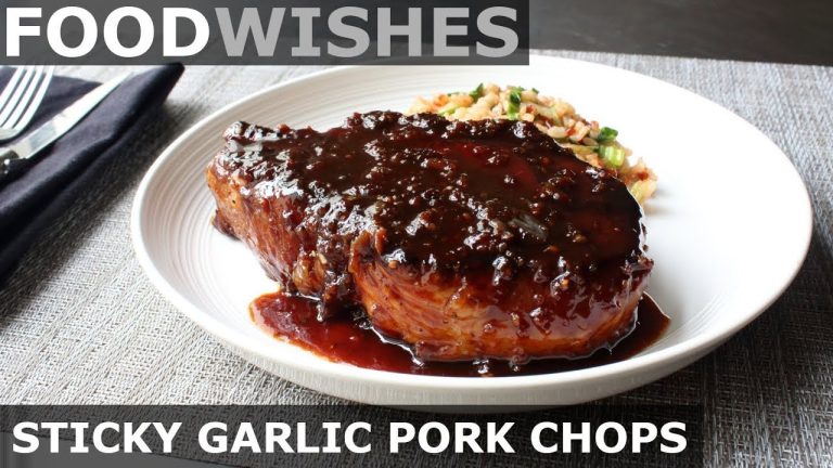 Sticky Garlic Pork Chops – Food Wishes – Garlic Pork Chop Recipe