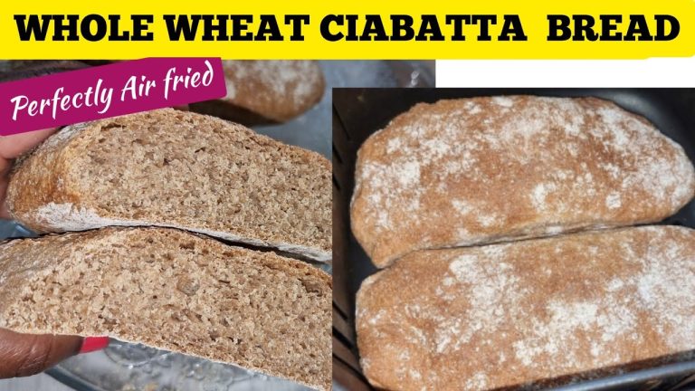 HEALTHY AIR FRYER WHOLE WHEAT CIABATTA BREAD RECIPE . EASY Air fried Bread recipes