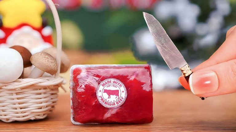 Easy Miniature Beef Wellington Recipe in Miniature Kitchen | ASMR Cooking Mini Food