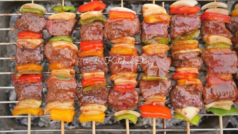 សាច់គោចង្កាក់បាប៊ីឃ្យូ🐮[Juicy Beef Skewer Kebab][Sachko Joengkak Barbecue][Kitchen Story]
