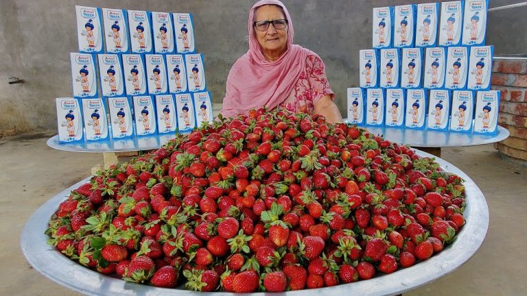 STRAWBERRY MILKSHAKE | MILKSHAKE RECIPE | FRUIT RECIPES | VILLAGE FOOD