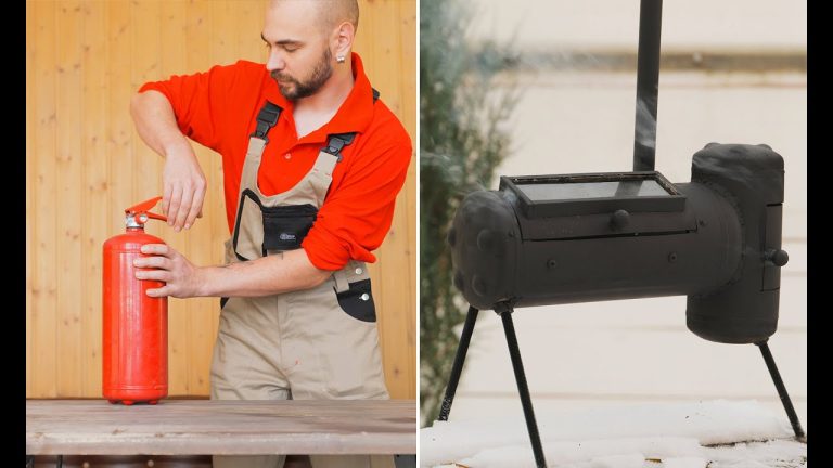 WOW! We made BBQ smoker from an old fire extinguisher || Outdoor ideas by Wood Mood #shorts #diy