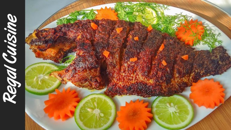 Telapia Fish BBQ Recipe || চুলায় তৈরি তেলাপিয়া মাছের বারবিকিউ || Whole fish BBQ || Fish Fry