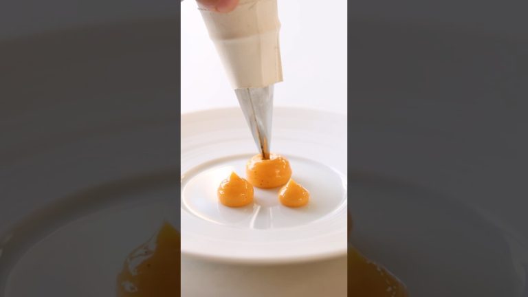 4 step egg yolk cream! Easy fine dining recipe #shorts