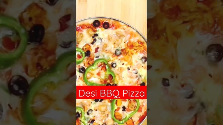 Desi BBQ Pizza 🍕 #foodie #desifood #food #easyrecipe #cooking #tasty #madeathome #pizza #italy