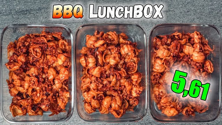 Jednogarnkowy MAKARON wieprzowina BBQ – LunchBOX na 3 dni – 894 kcal