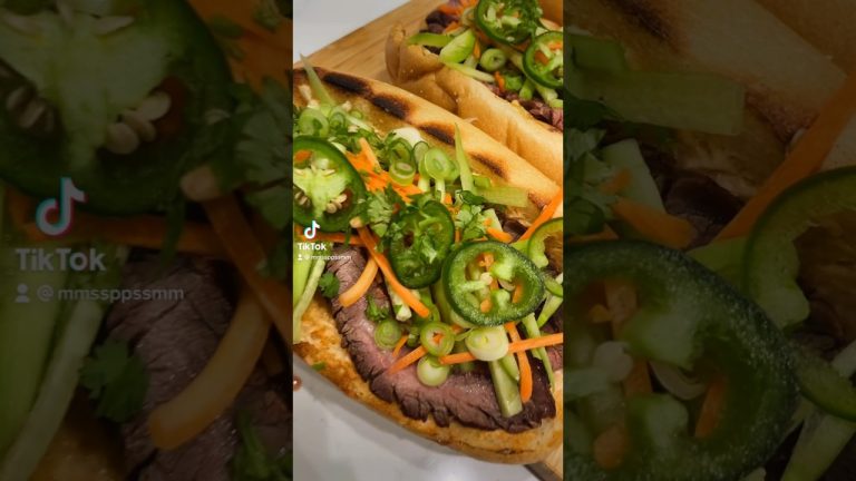 How to make the BEST Beef Banh Mi Sandwich. #bbq #banhmi #lunchideas #dinnerideas #fingerfood #food