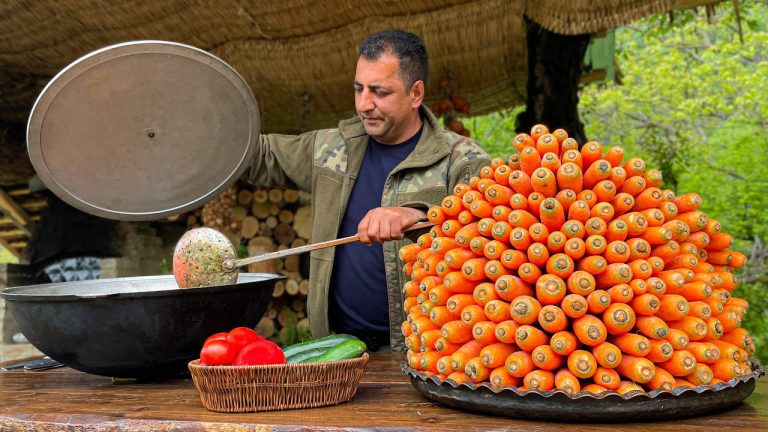 The Recipe for A Very Tasty Uzbek Pilaf made from Homemade Foodstuff