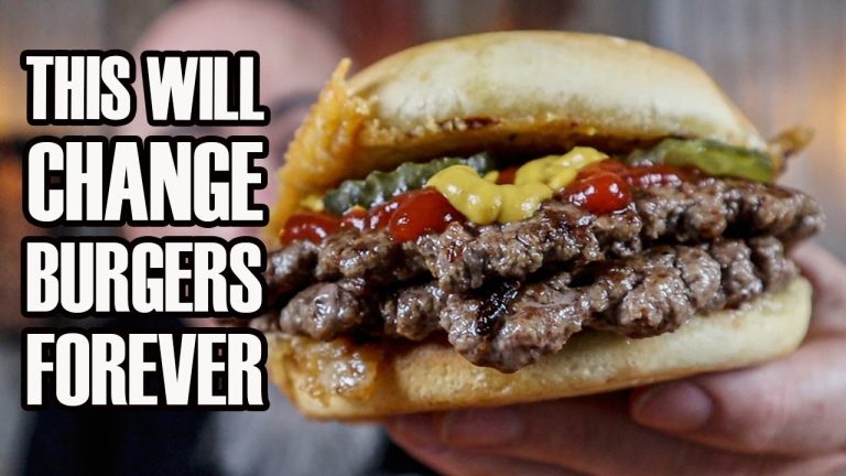 Grilled cheese burger that is smashed