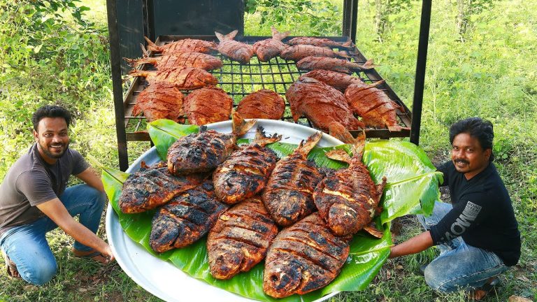 World’s Hottest Full Fish Barbecue in Nature with Wood Fire| So..! Easy Delicious Full Fish BBQ 2021