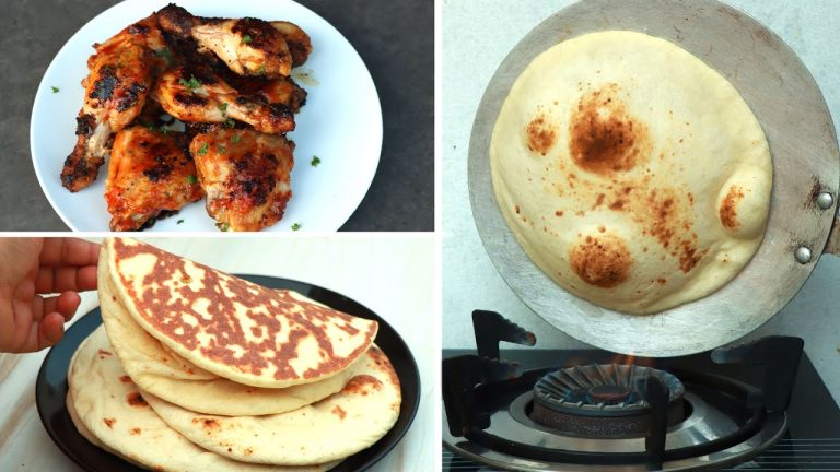 গাসের চুলায় ঝটপট চিকেন তান্দরি সাথে পাতলা নান রেসিপি।  Chicken Tandoori with Naan | Tandoori Naan