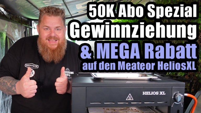50k Abo Spezial Gewinnziehung & MEGA Rabatt auf den Oberhitzegrill HeliosXL – BBQ für jedermann